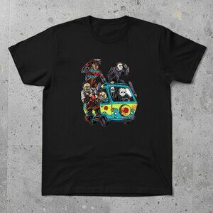 Horror Icons Mystery Van Halloween Funny Graphic Tee